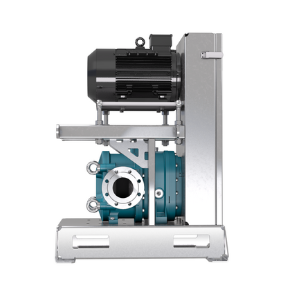 Pump with overhead mounted three-phase motor