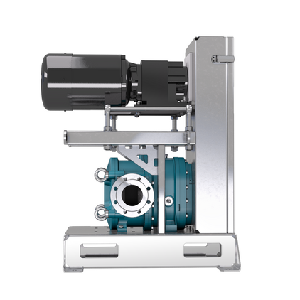 Pump with overhead mounted gear motor